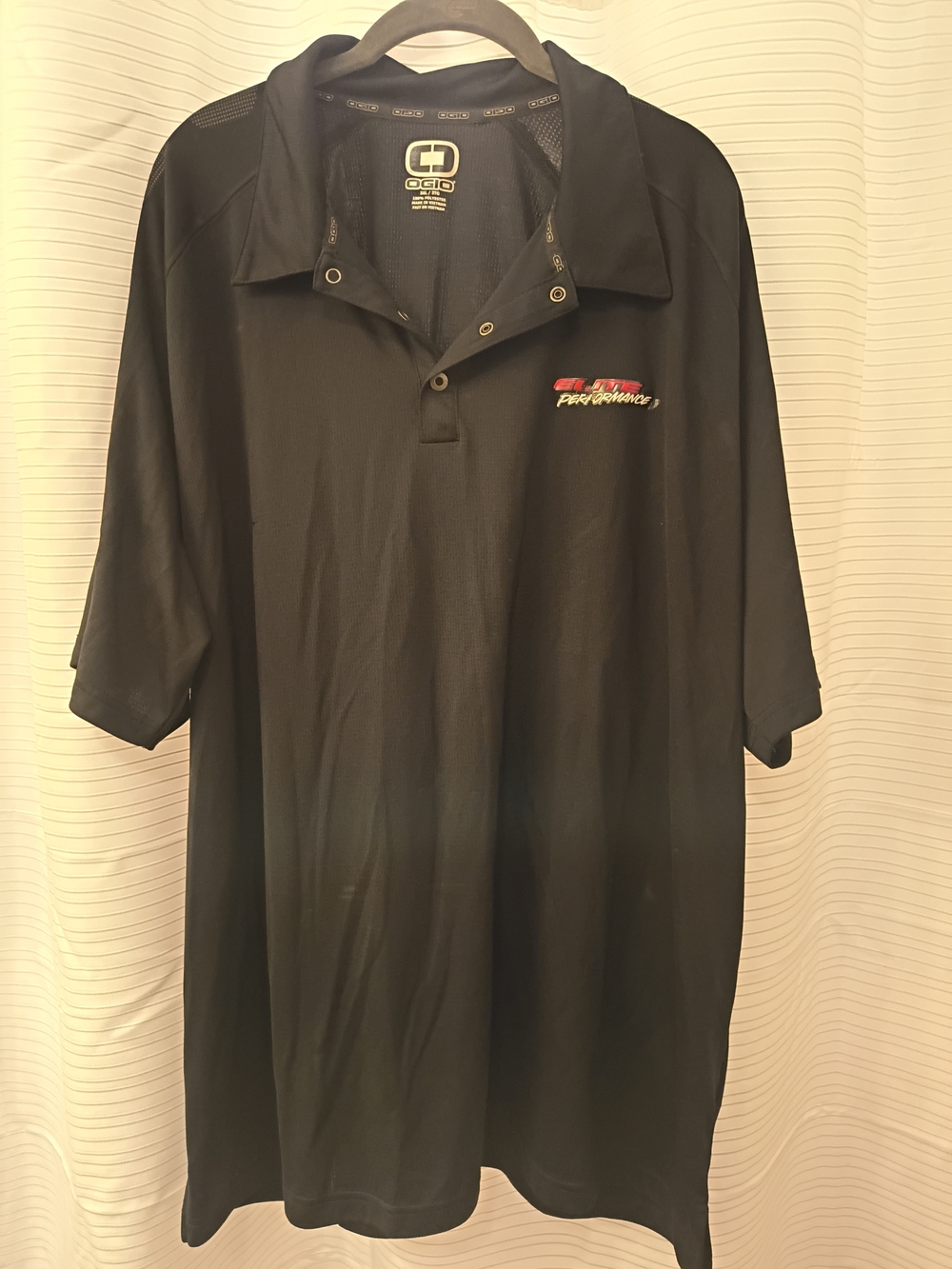 OGIO Black Short-Sleeve Performance Polo with Embroidered Logo